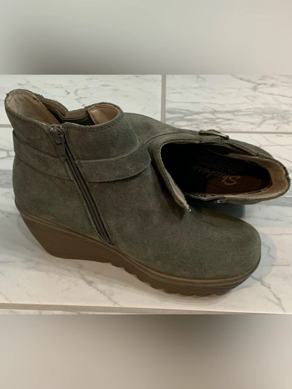 💙Skechers Wedge Ankle Boots